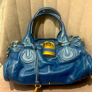 AUTHENTIC CHLOE PADDINGTON Blue with gold tone hardware
